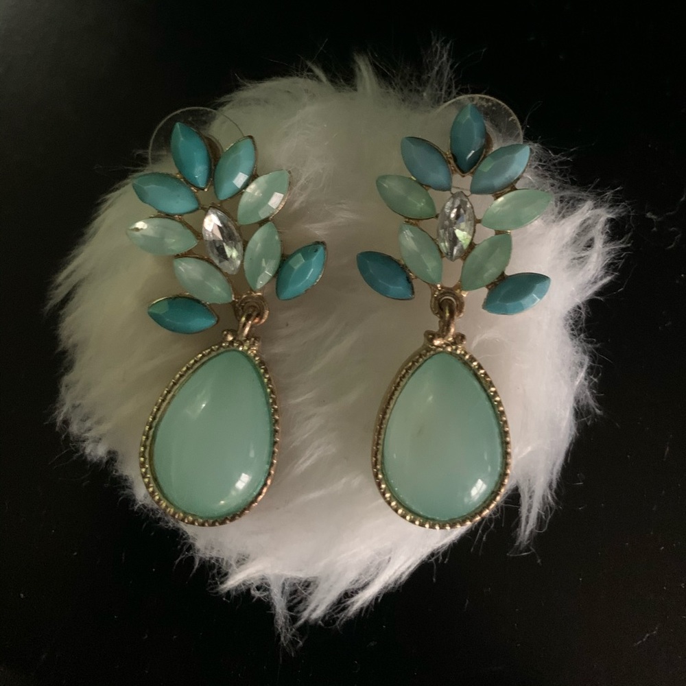Cute Turquoise Gemstone Drop Earrings